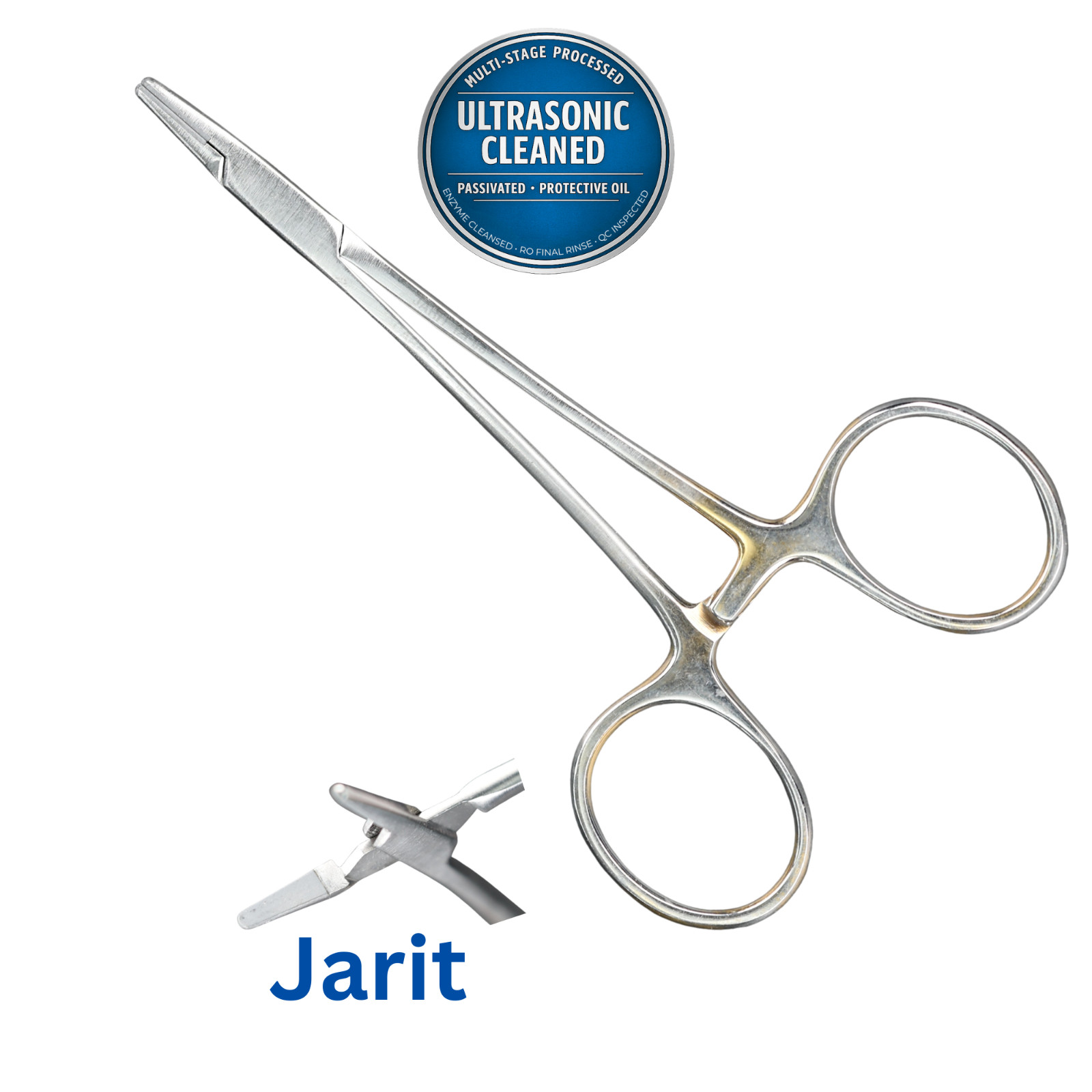Jarit 121-118 Webster Needle Holder, Carb-Bite, Smooth Jaw, TC, Straight, 4-5/8″