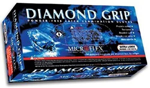 Microflex MF-300-M Medium Diamond Grip Latex Gloves 100 Count New Free Shipping