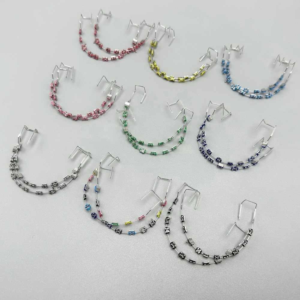 Temporary Tooth Decoration Fake Braces Metal Wires Ortho Bracket Ligature Ties