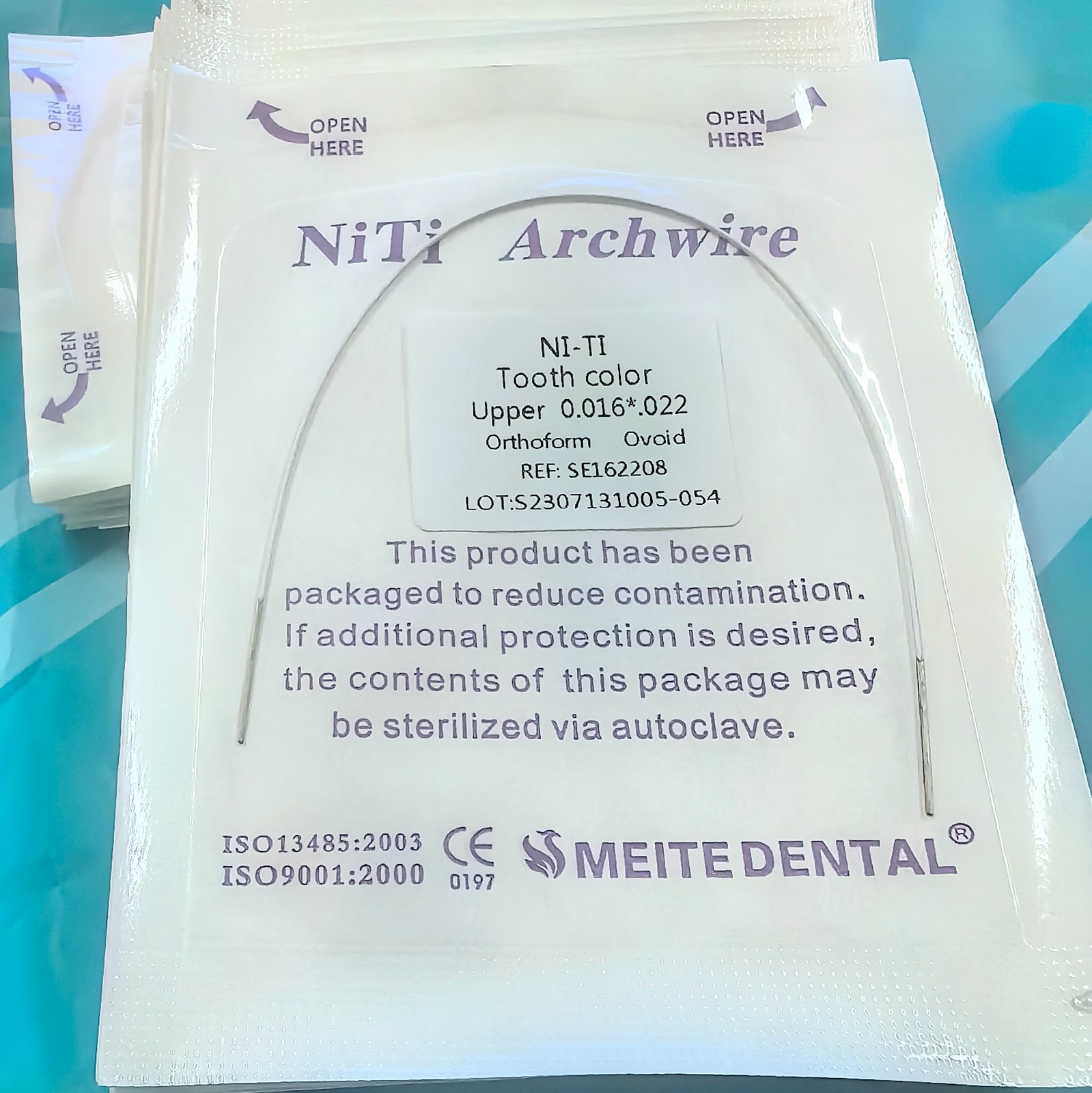50Pk Dental OrthodonticWhite Color Coated Niti Rectangular/Round Arch Wire Ovoid