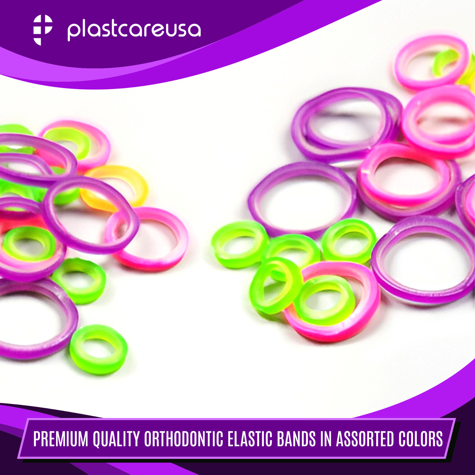 100 Assorted Color Light 3.5 Oz 3/16″ Rabbit Latex Elastic Rubber Bands Braces