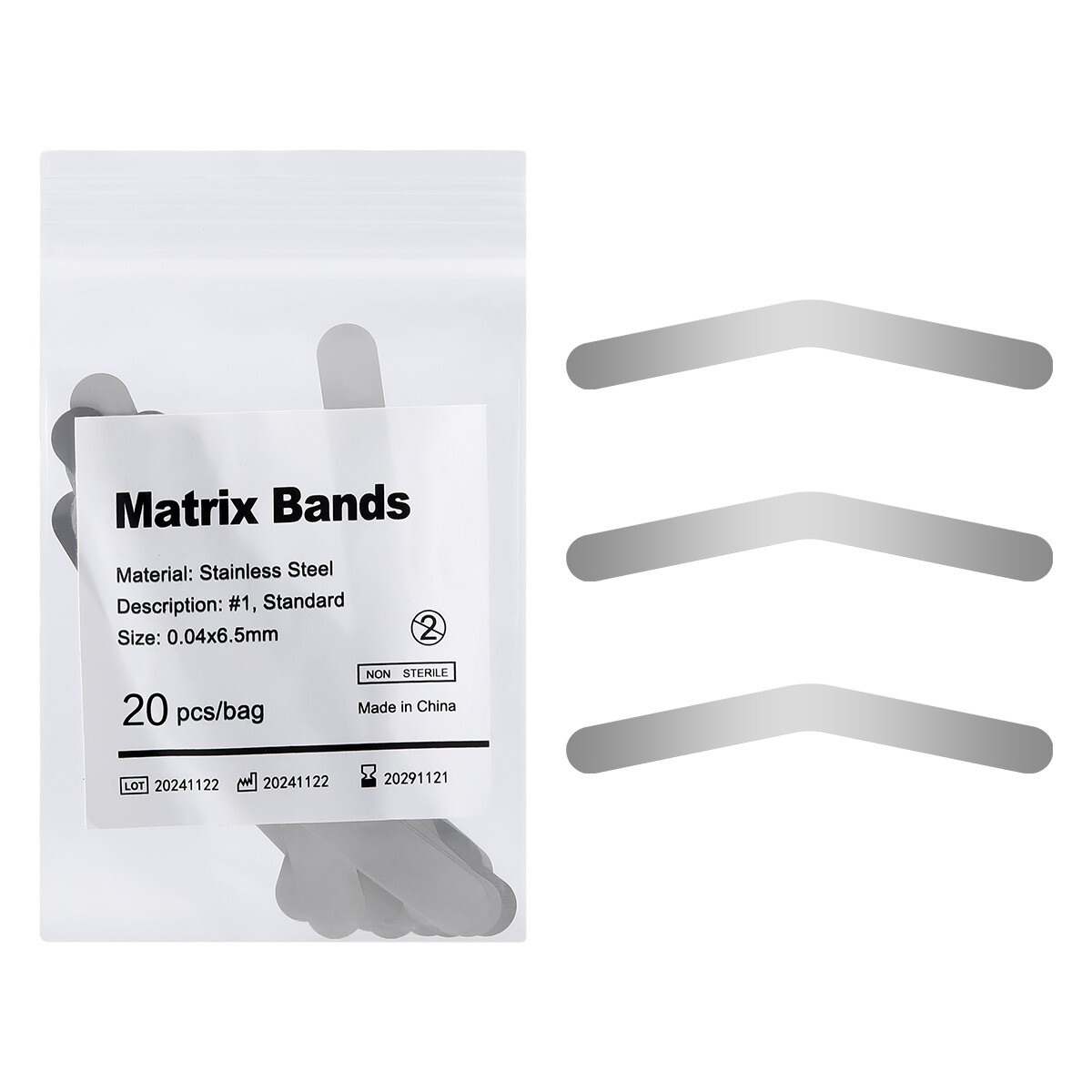 Dental Sectional Matrix System Contoured Metal Matrices Refill Matrix Bands