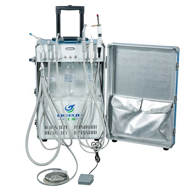 Greeloy GU-P206 Portable Dental Unit with Air Compressor High Volume Suction USA