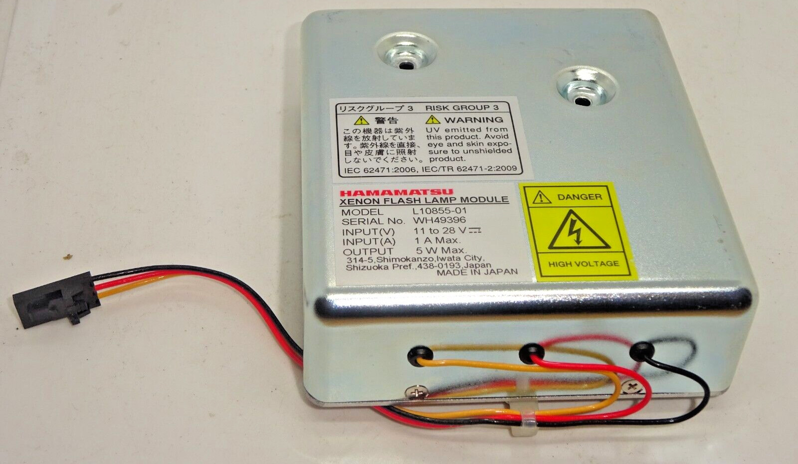 HAMAMATSU L10855-01 XENON FLASH LAMP MODULE #NT4264