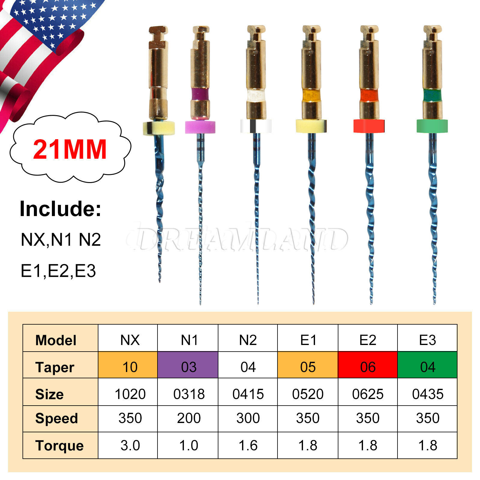 Dental Endo Super Rotary NiTi Files SX-F3 31mm/25mm/21mm Engine Use