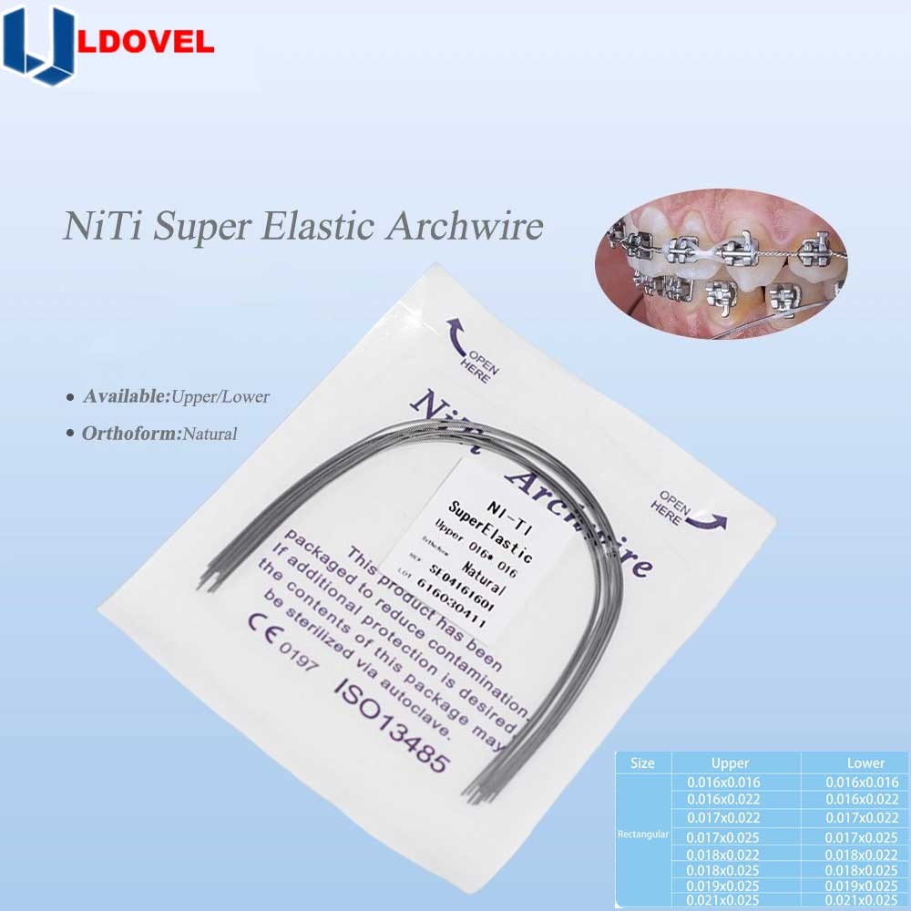 10pcs/pk Dental Ortho Elastic Niti Arch Wire Rectangular Natural Bracket Braces