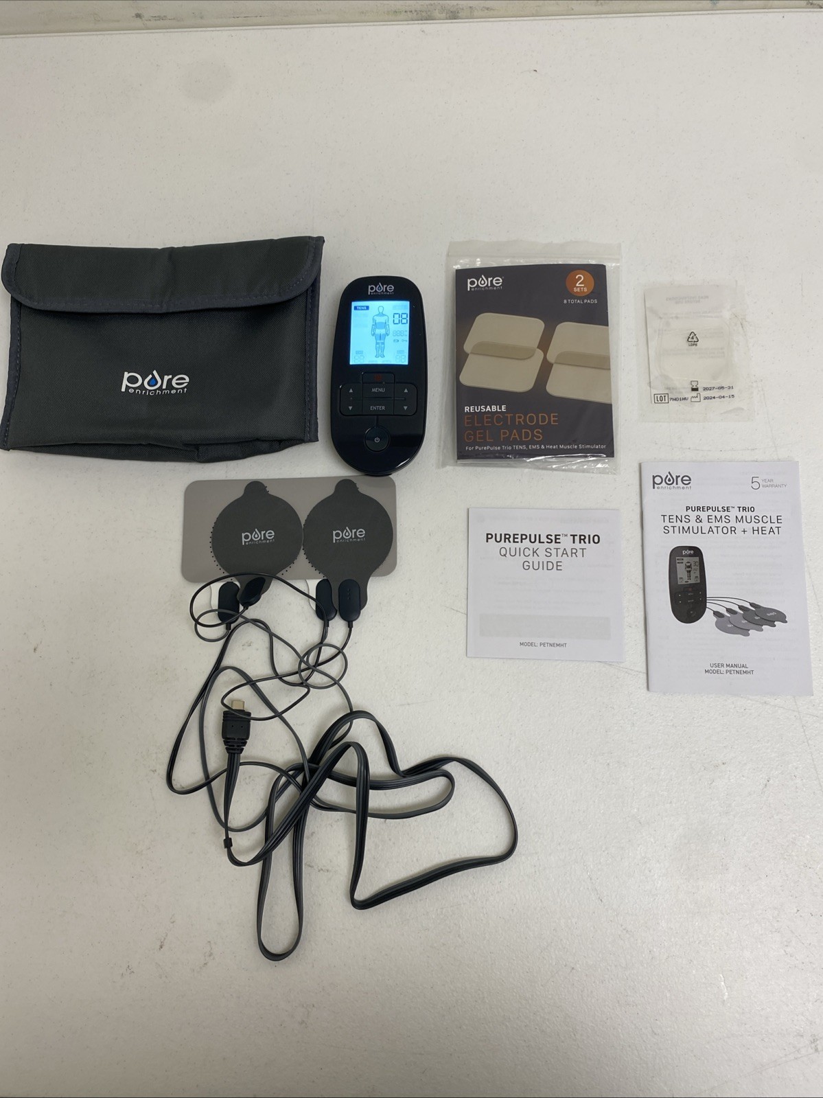 Pure Enrichment- Purepulse Trio – Tens & EMS Muscle Stimulator + Heat READ INFO
