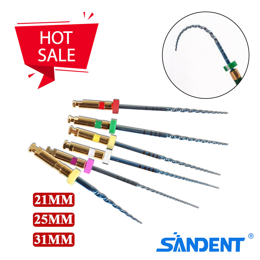 6pcs 21mm/25mm/31mm Dental Endo Root Canal Rotary NiTi File