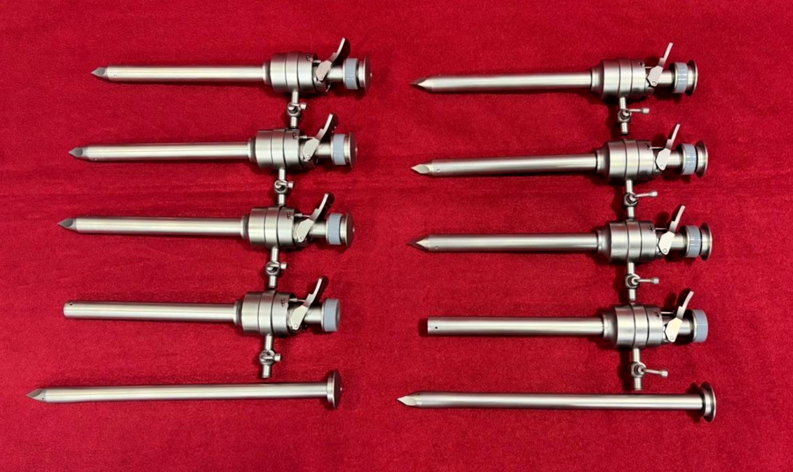 8pc-Laparoscopic Trocar Cannula 10mmx90mm SS Best Quality Reusable Instruments