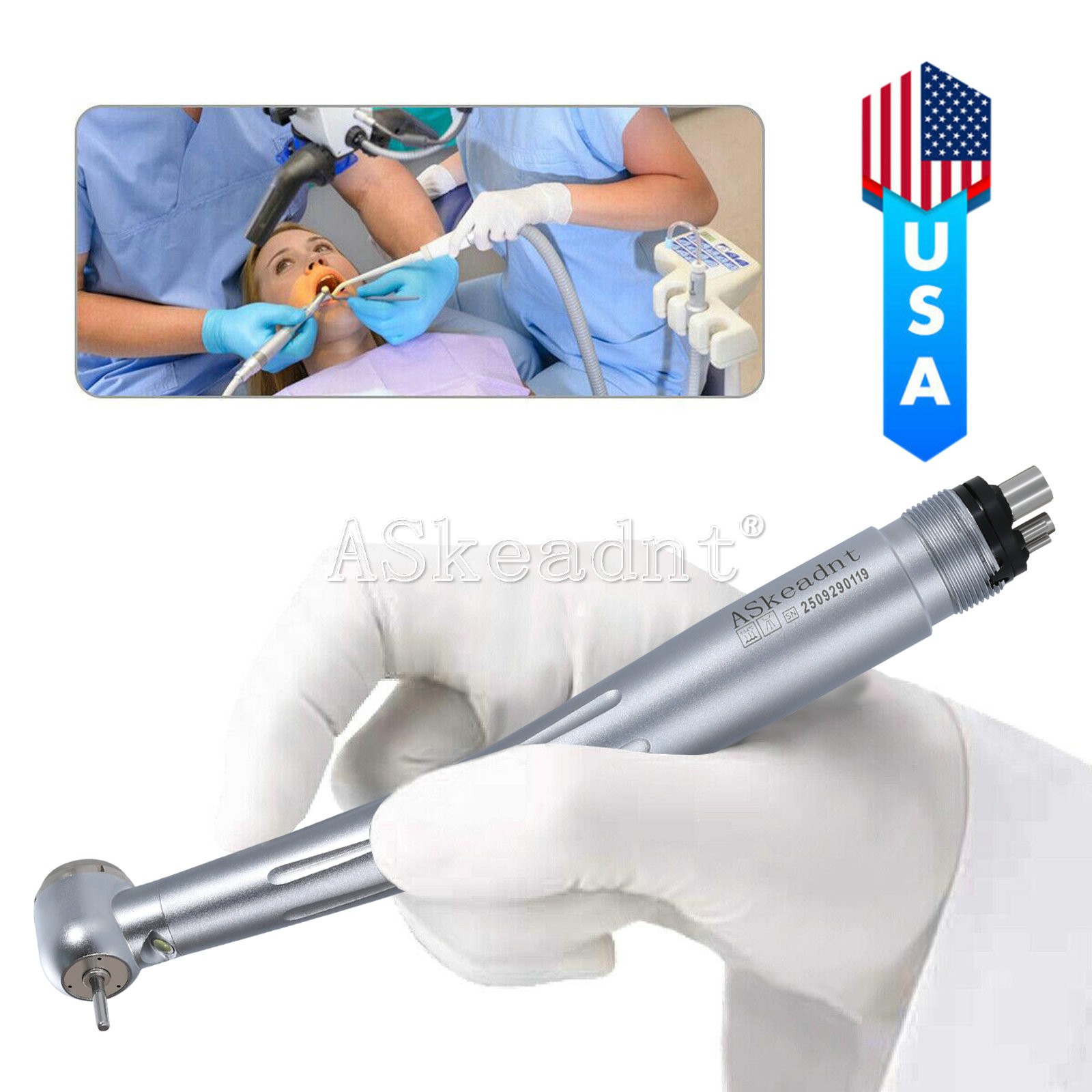 Dental LED E-generator Handpiece Ceramic Bearing 4Hole large torque for KAV