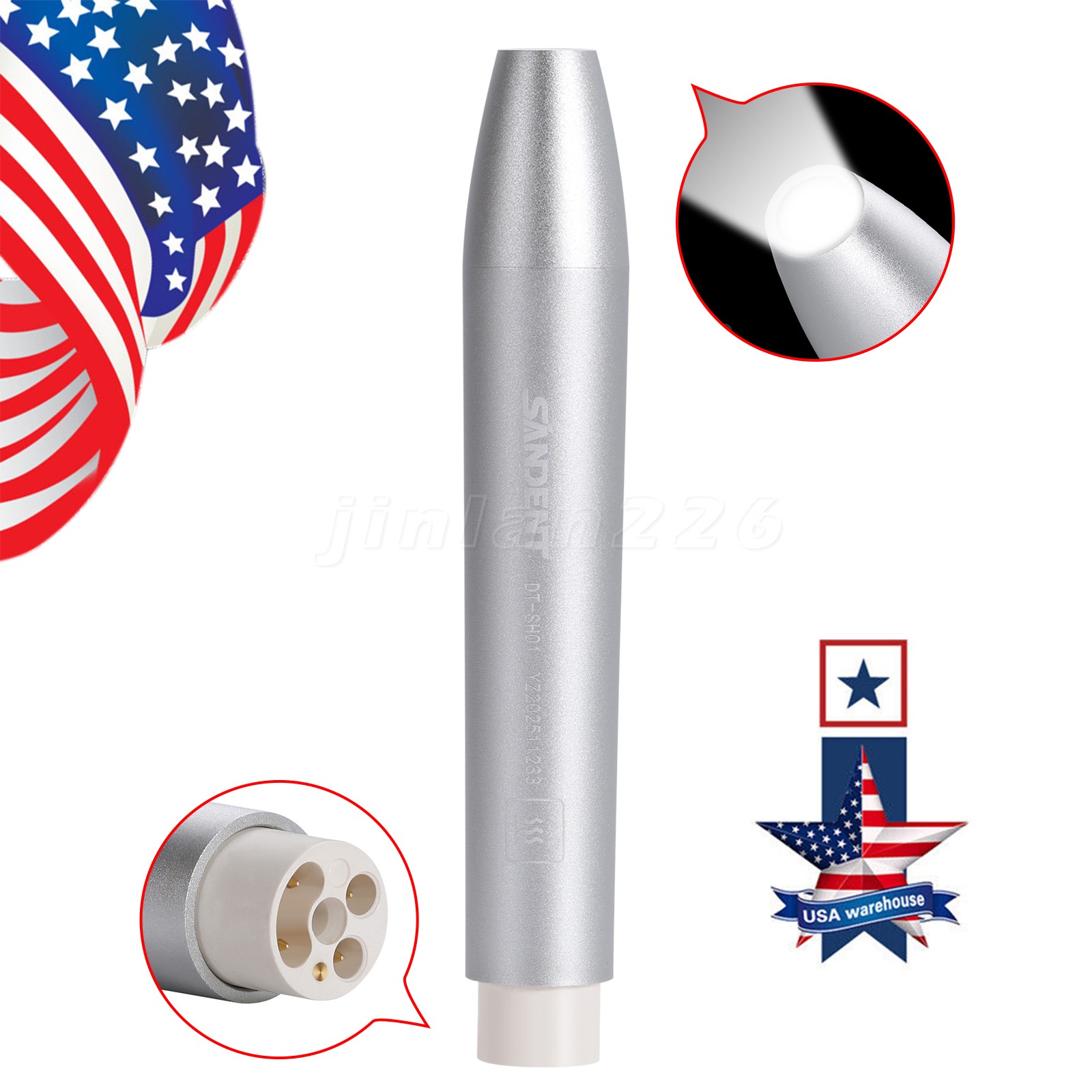 1-100 SANDENT Dental LED Handpiece for Ultrasonic Piezo Scaler Fit EMS