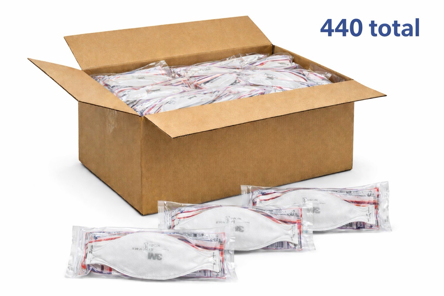 3M Aura 1870+ N95 Masks Individually Wrapped Case 440 Masks