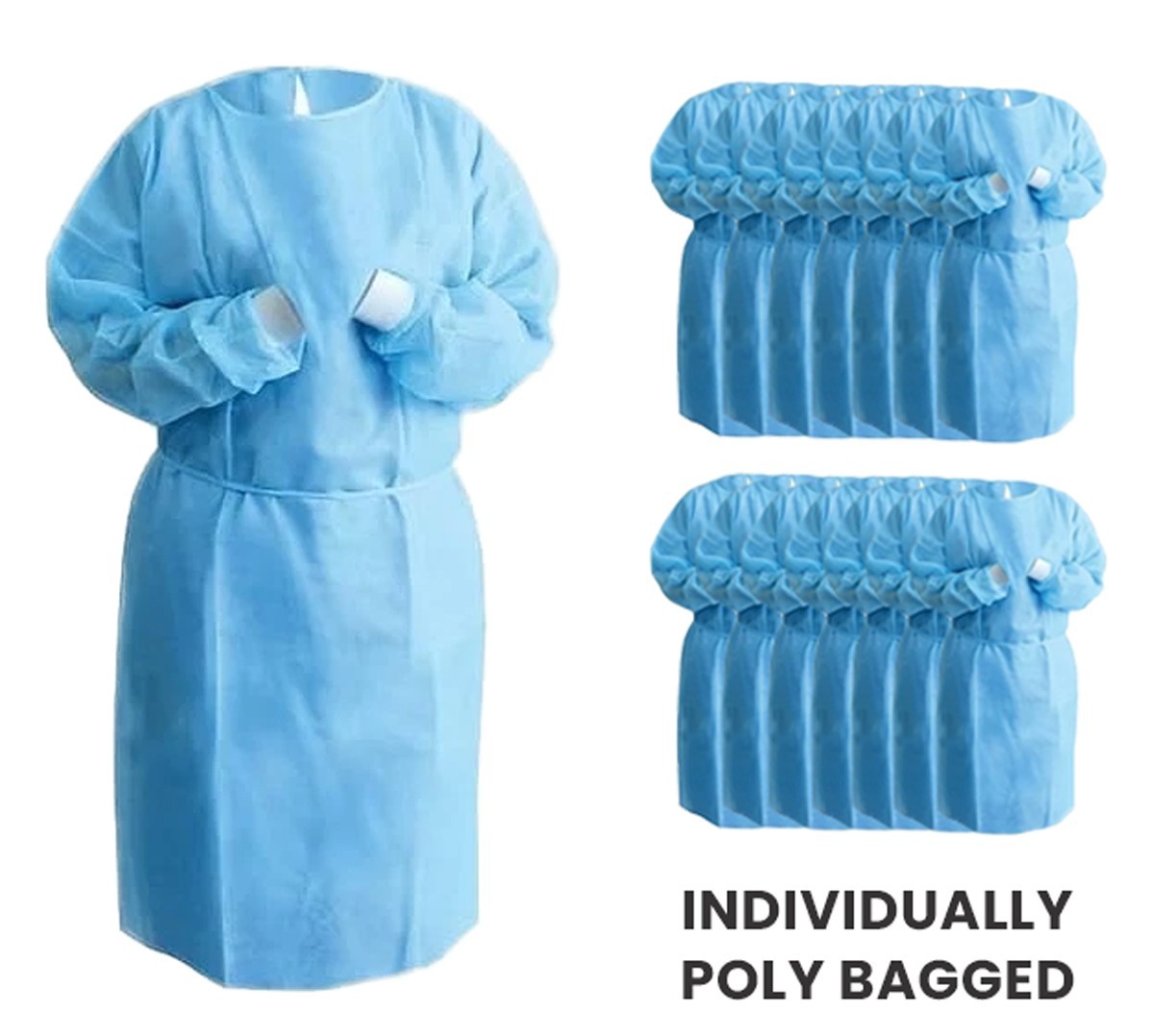 Isolation Gowns Disposable AAMI Level 3 Blue Medical – XL – 10/20/40/80 PCS
