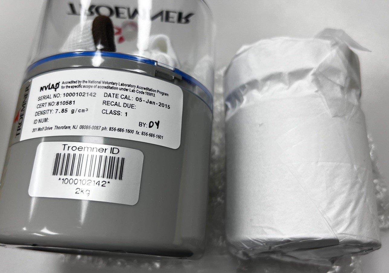 TROEMNER 2kg CLASS 1 Electronic CALIBRATION WEIGHT (New) 8124W. 11954-47. NVLAP