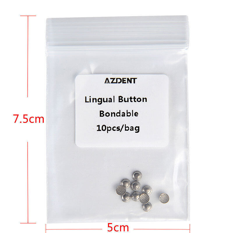 10X AZDENT Dental Orthodontic Lingual Button Bondable Round 10 Pcs/pack