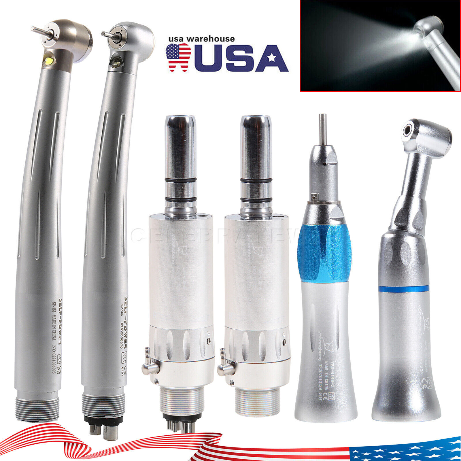 Estilo NSK Dental 4/2 Agujero Alta y Baja Velocidad / Kit Pieza de Mano Turbina