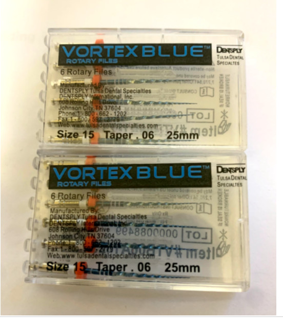 Dentsply Tulsa Dental Vortex Blue.06 Taper rotary files 21mm/25mm 6/pk all sizes