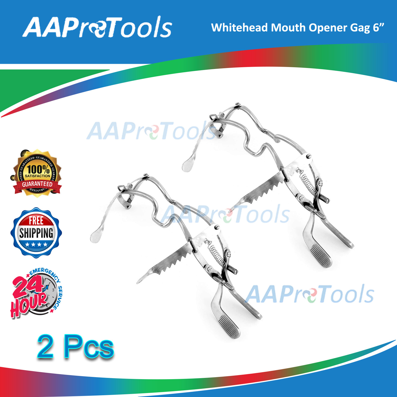 AA PRO:2 PCS 6″ Whitehead Dental Mouth IMMOBILIZER Mouth Gag SURGICAL IMP