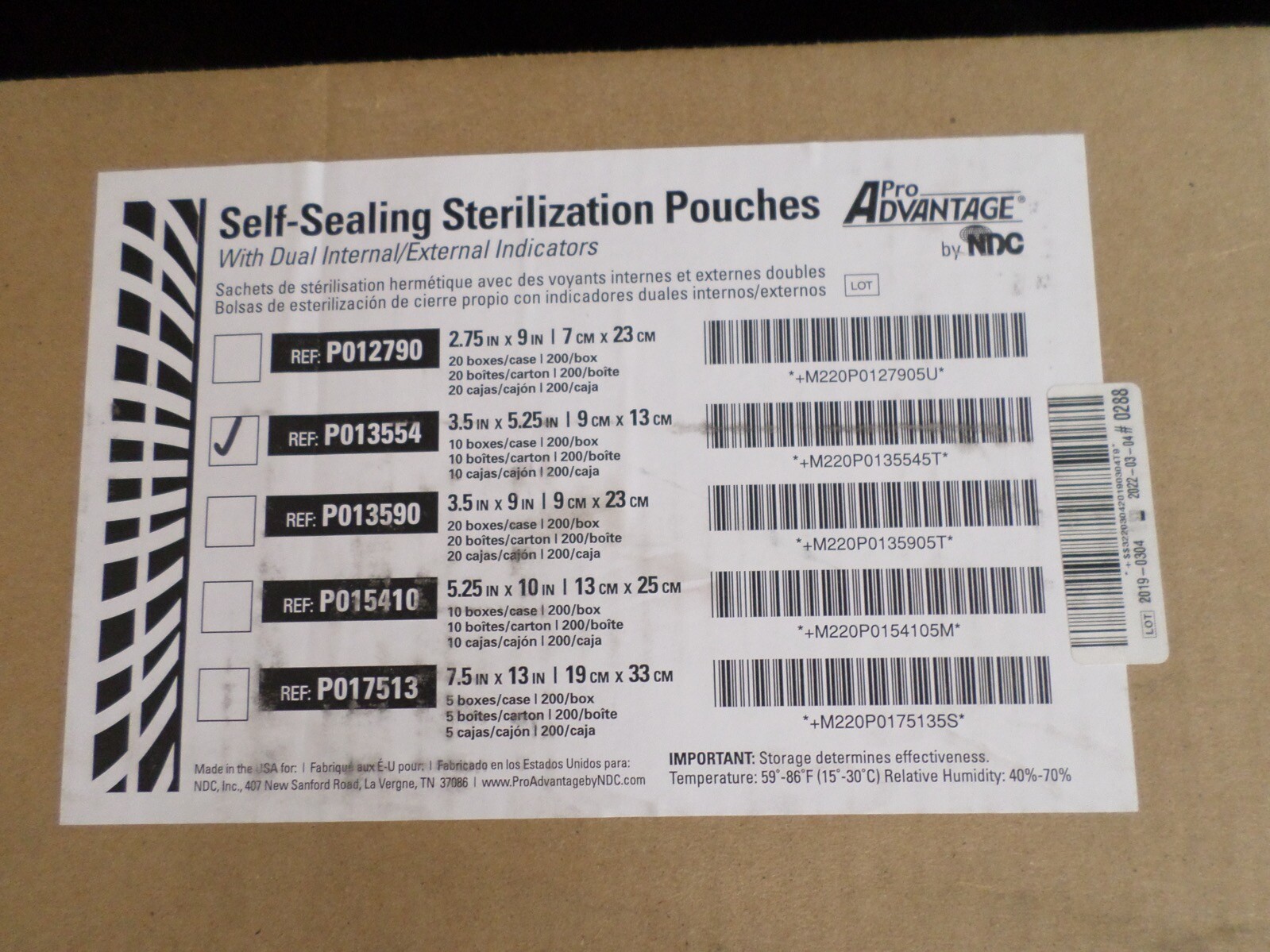 PRO-ADVANTAGE Self-Sealing Sterilization Pouches 3.5” x 5.25″ P013554 (200/Bx)