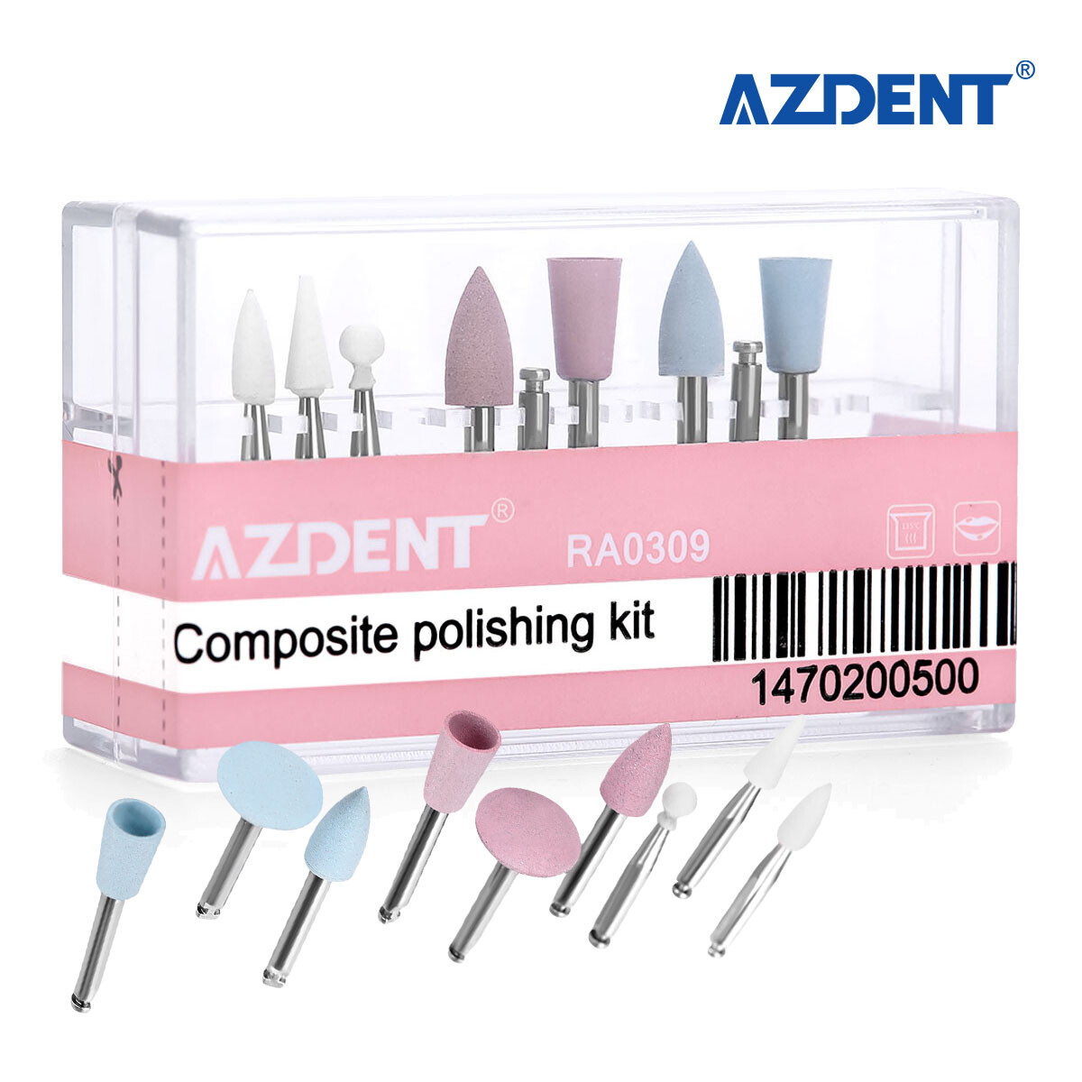 Dental Polishing Kit Diamond Rubber Polisher Composite Resin Base For Handpiece