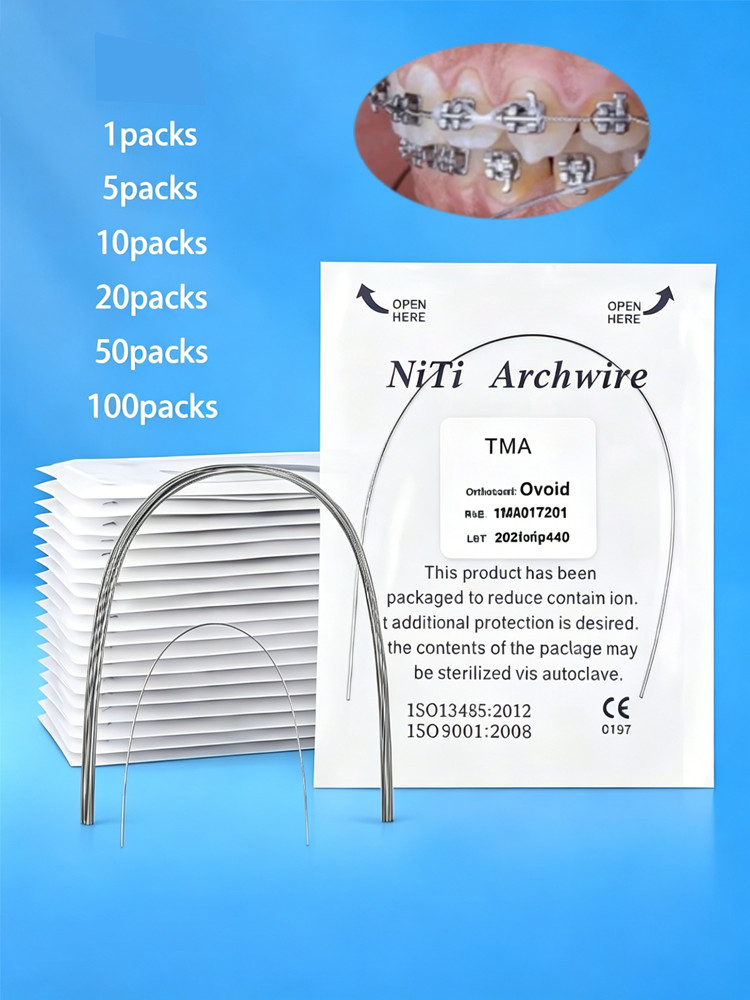 10pc Dental Orthodontic TMA Beta Ti-Mo Alloy Round Arch Wires Ovoid 1pc/pack