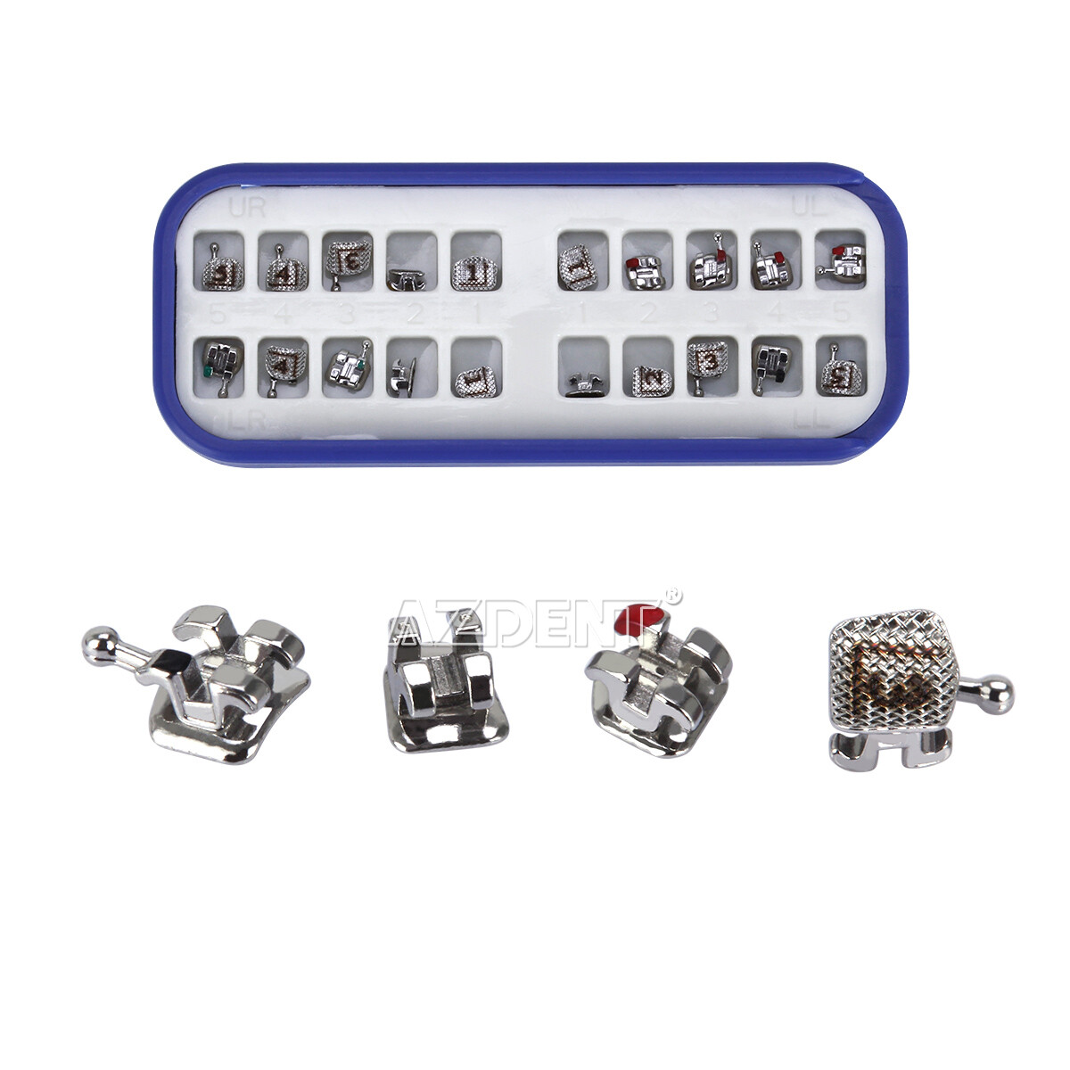 AZDENT Dental Orthodontic Bracket Braces MIM/Split mini Roth.022 345with hook