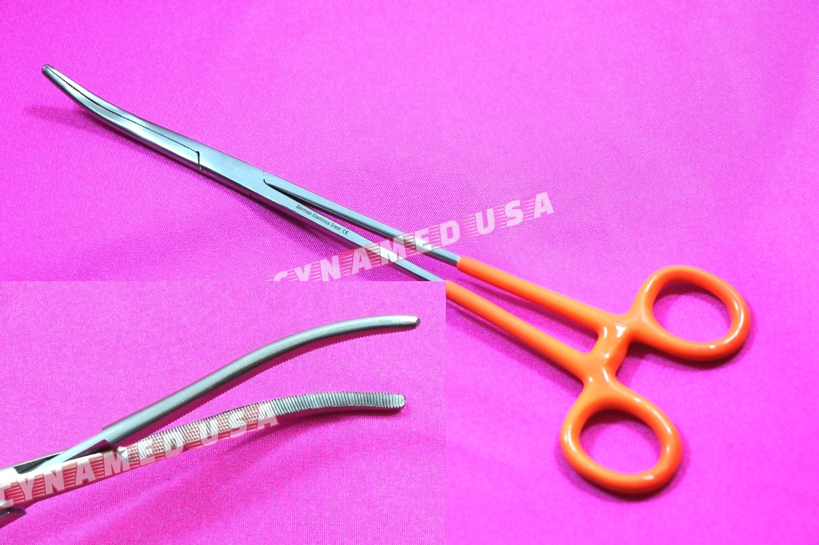 German Grade 10″ Hemostat Forceps LOCKING CLAMP CURVED Jaw Surgical Instrument