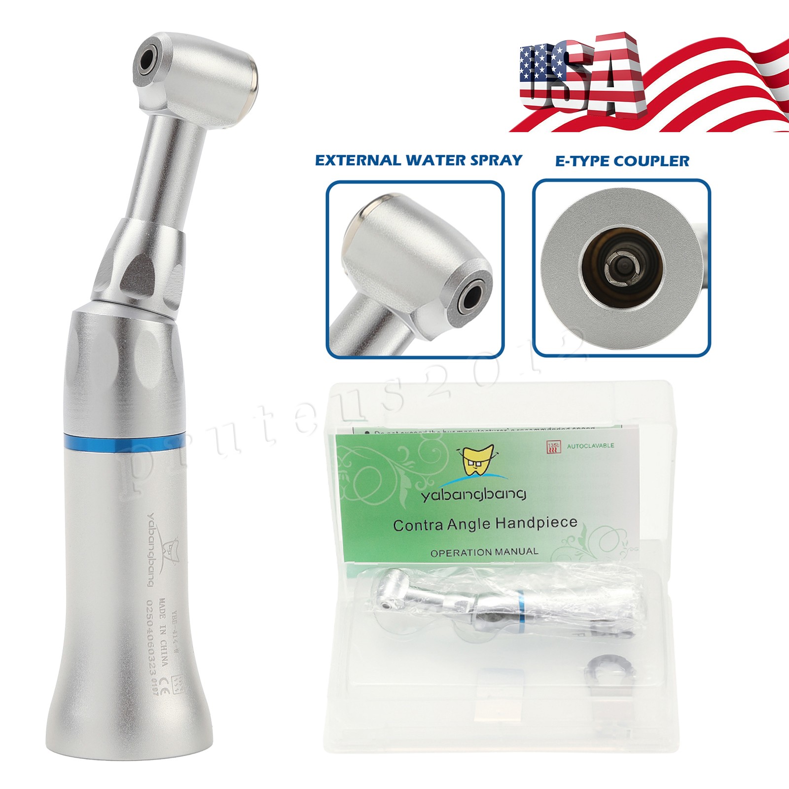 Dental E TYPE push button Contra Angle LOW Handpiece A+ Dentist Brand New YAD