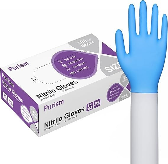 Nitrile Gloves 100Pcs Disposable Blue, Medium/Large/XLarge, No…