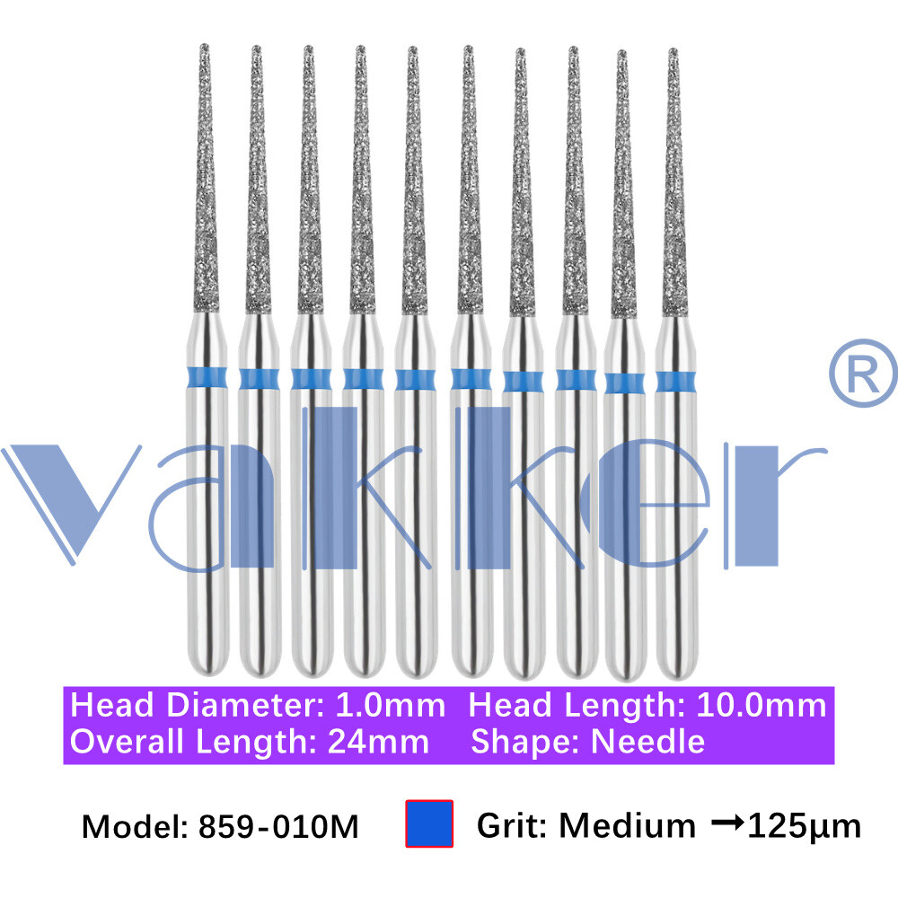 10pc Diamond Bur Shape Needle Diamond Burs for Handpiece Fine Medium Coarse