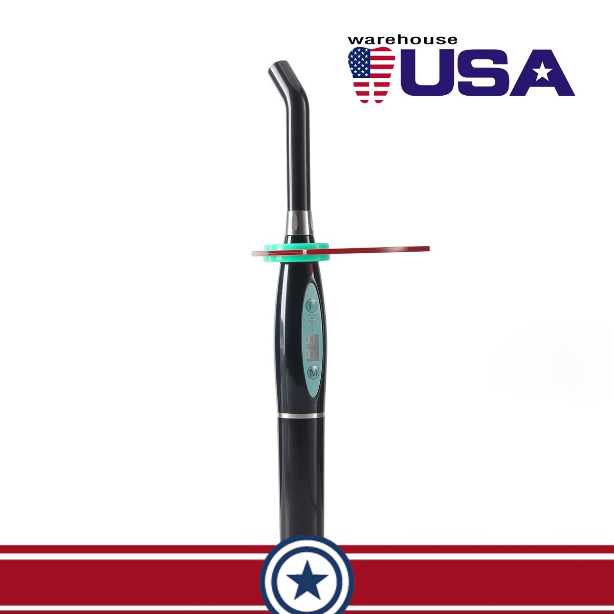 Dental Wireless LED Curing Light 1500mW/cm² 5W High Power Cure Lamp Black
