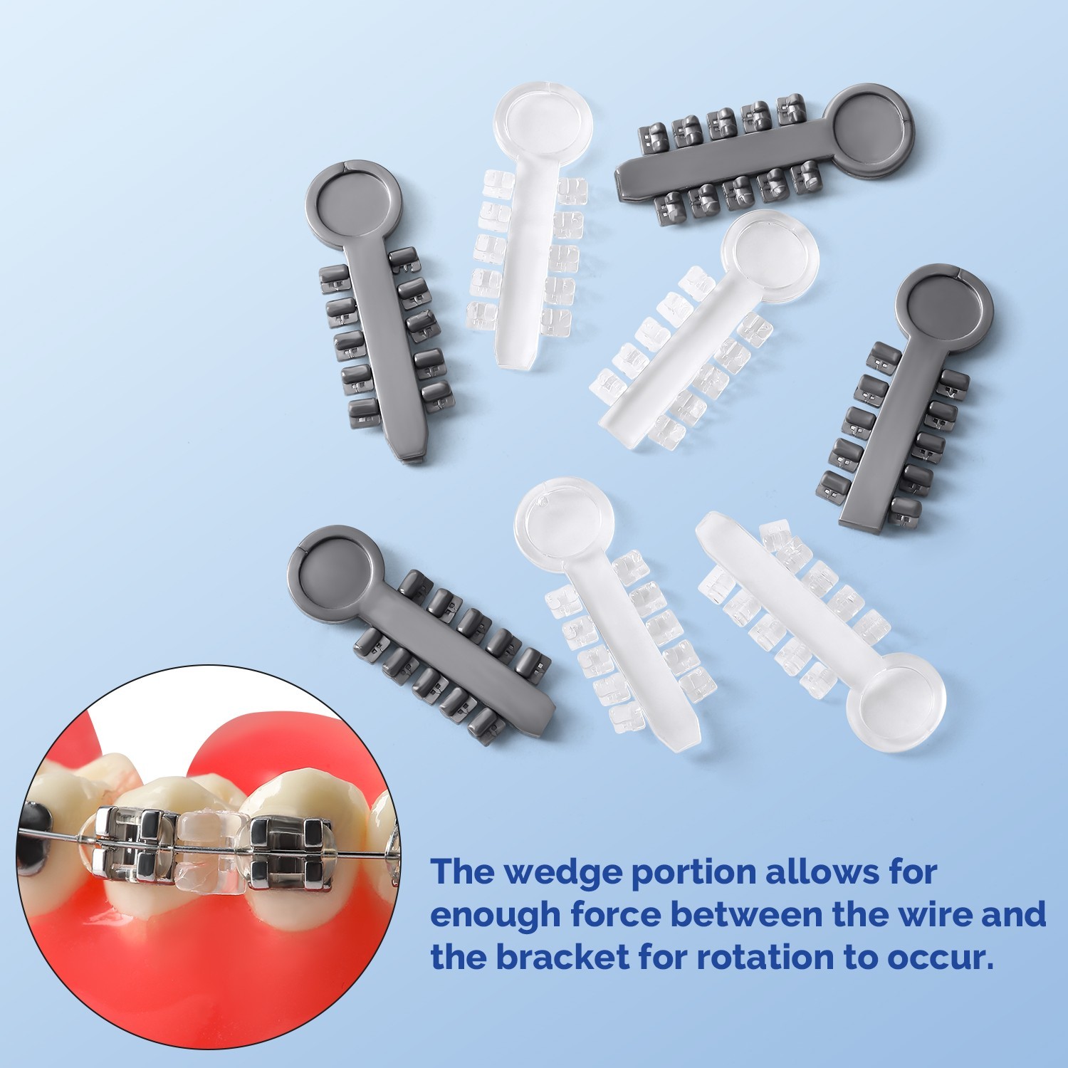 200pcs Dental Orthodontics Rotation Wedges Teeth Whitening High Elastic Rubber