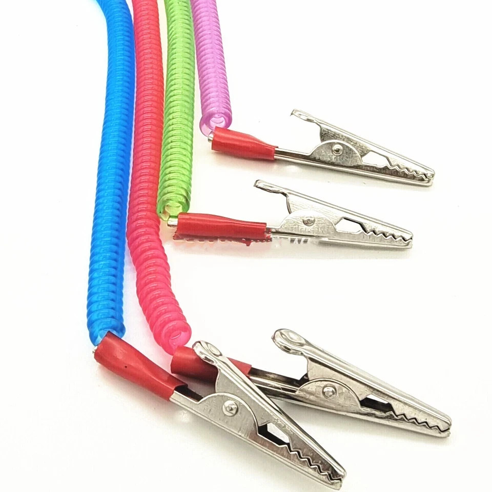 5 Pcs Dental Patient Bib Clip Chains Napkin Holder Flexible Coil Plastic Mixed