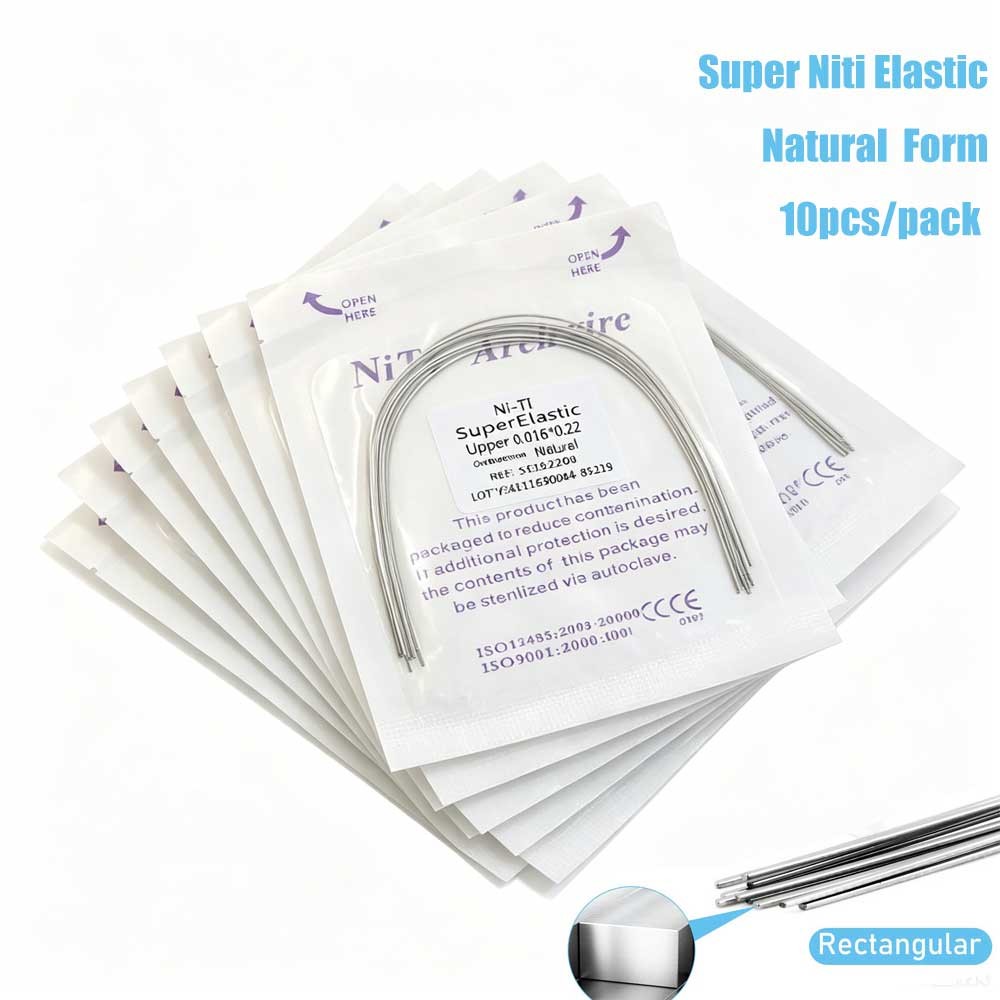 10pcs/pk Dental Ortho Elastic Niti Arch Wire Rectangular Natural Bracket Braces