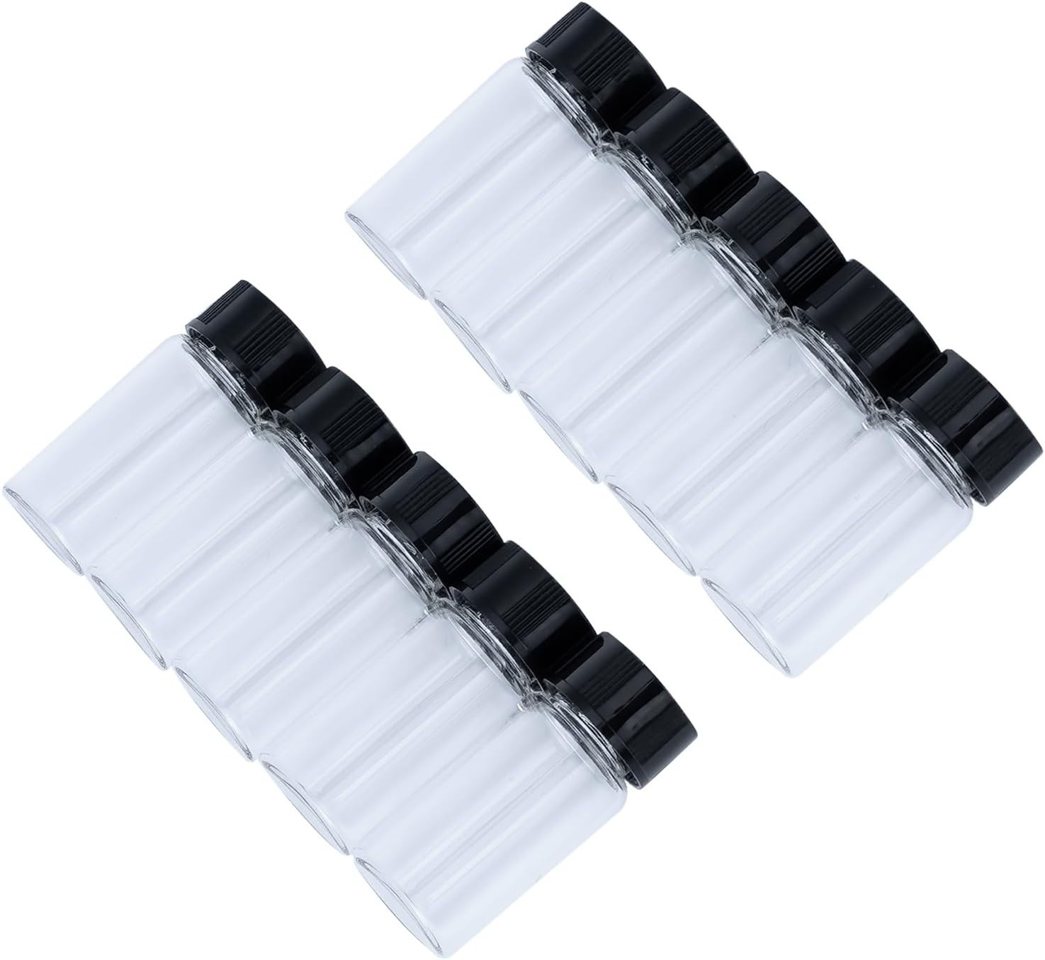 5mL (1/6 oz) Mini Clear Glass Vials with Plastic Screw Caps for Travel Jewelry