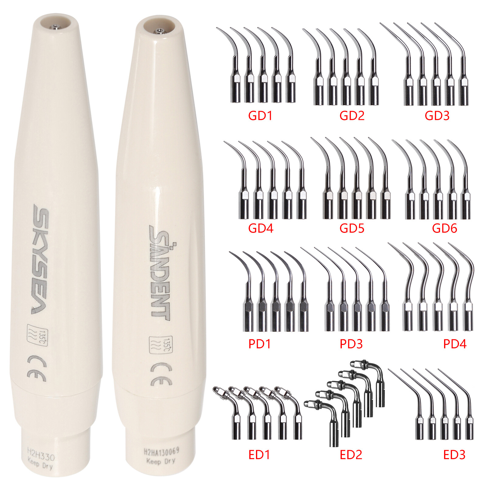 Dental Scaling Perio Endo Tips/Handpiece fit SATELEC DTE Ultrasonic scaler