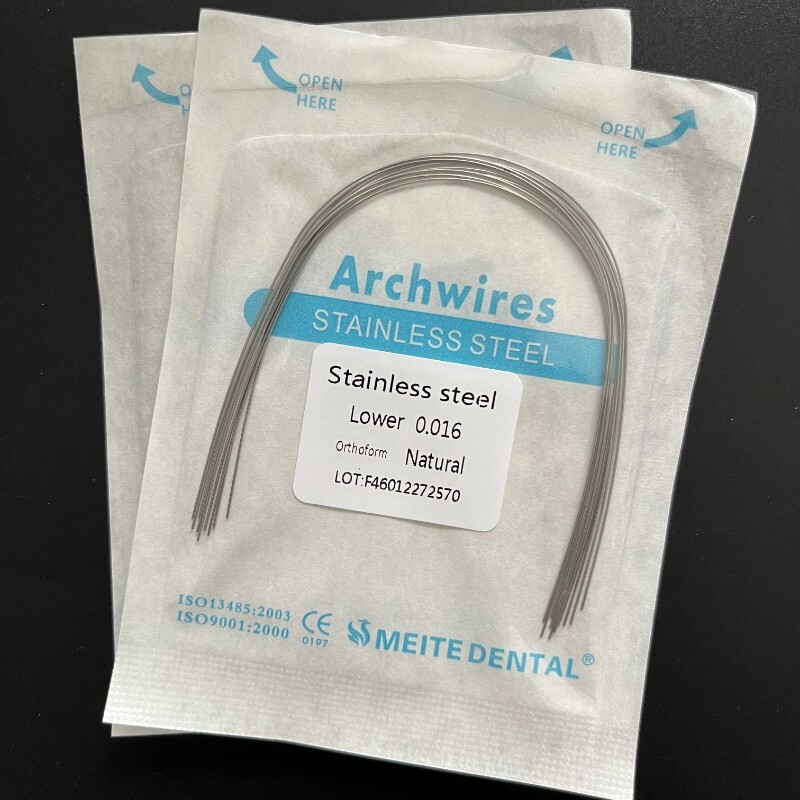 50Packs Dental Orthodontic Stainless Steel Arch Wires Round Ovoid/Natural Form