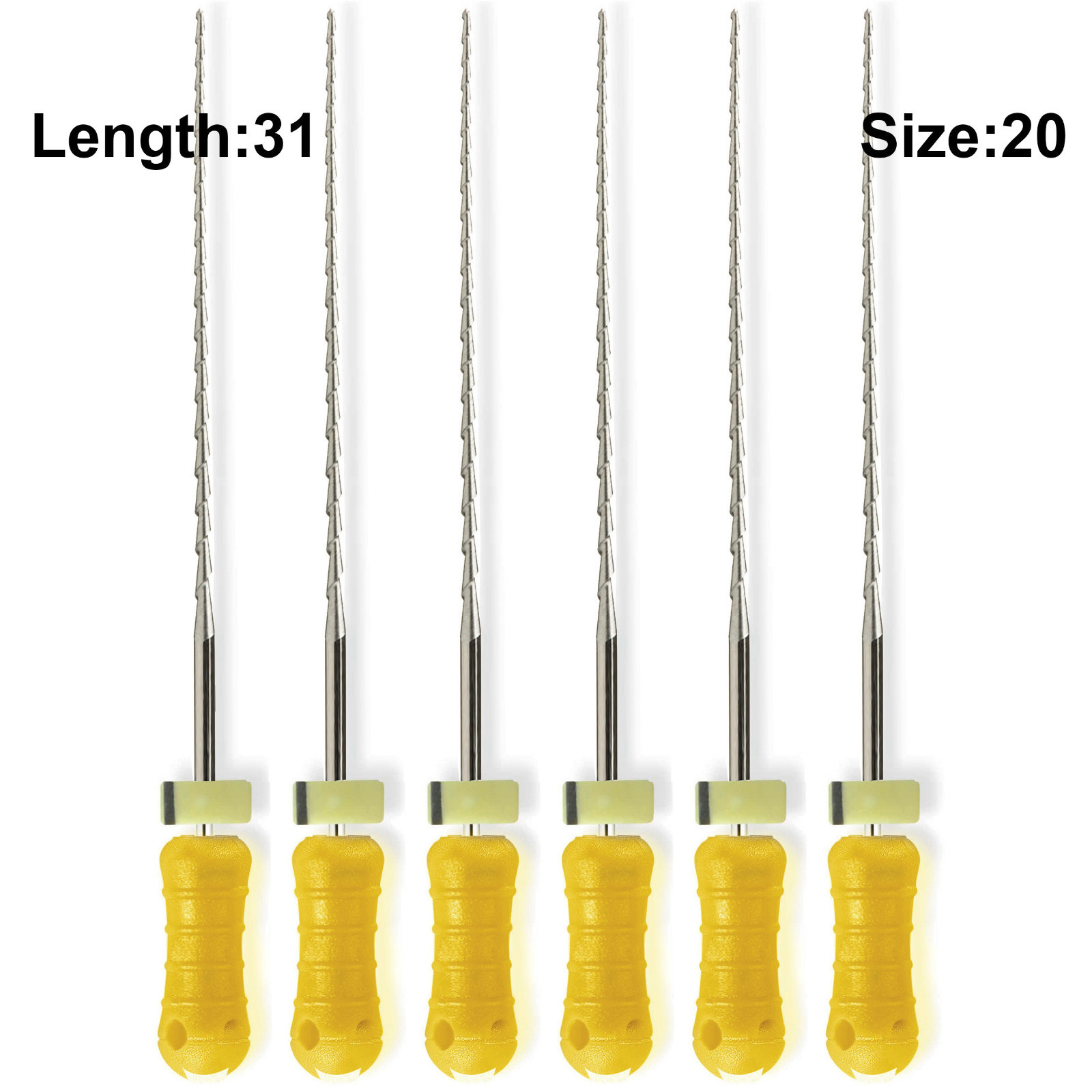 Sky Choice Hedstrom Files – 31 mm Length, Size 20 Yellow w/Rubber Stopper 6/Pkg