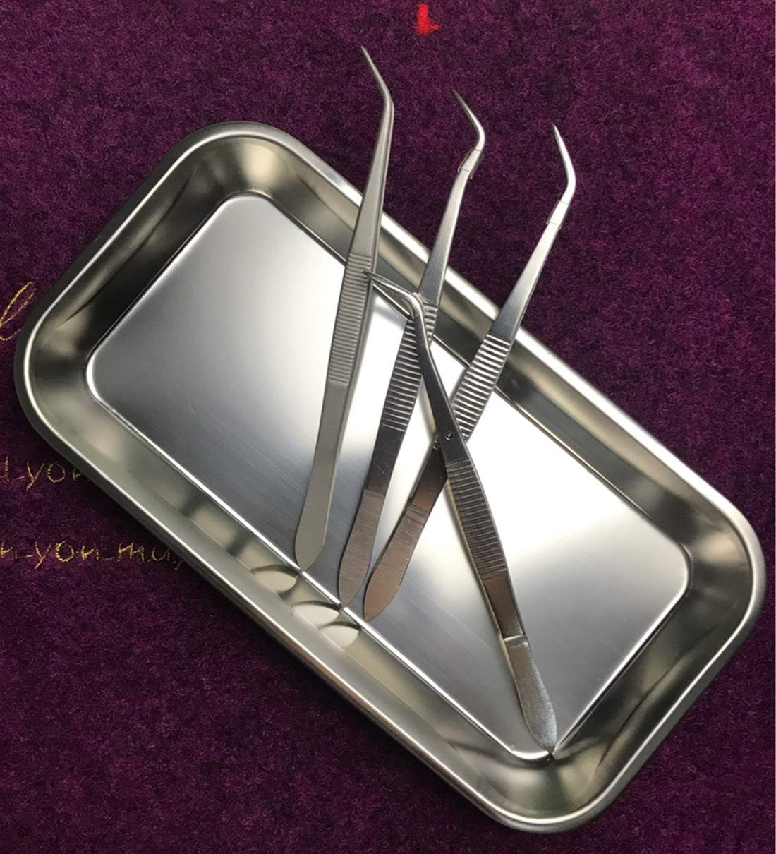 3-Pack Medical Tray Stainless Steel Dental Lab Instruments Surgical Metal Trays