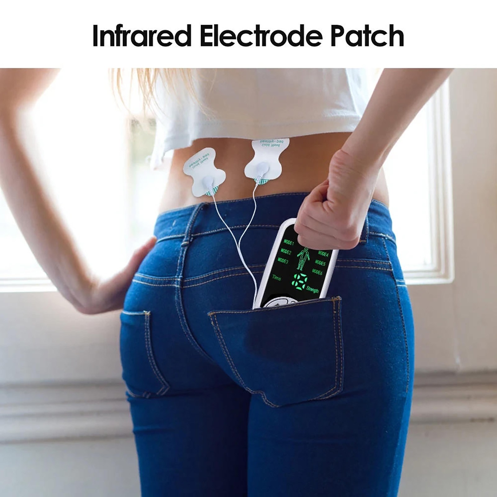 Micro Current Pulse Massager EMS Machine 4 Pads 6 Modes 15 Levels LCD Screen