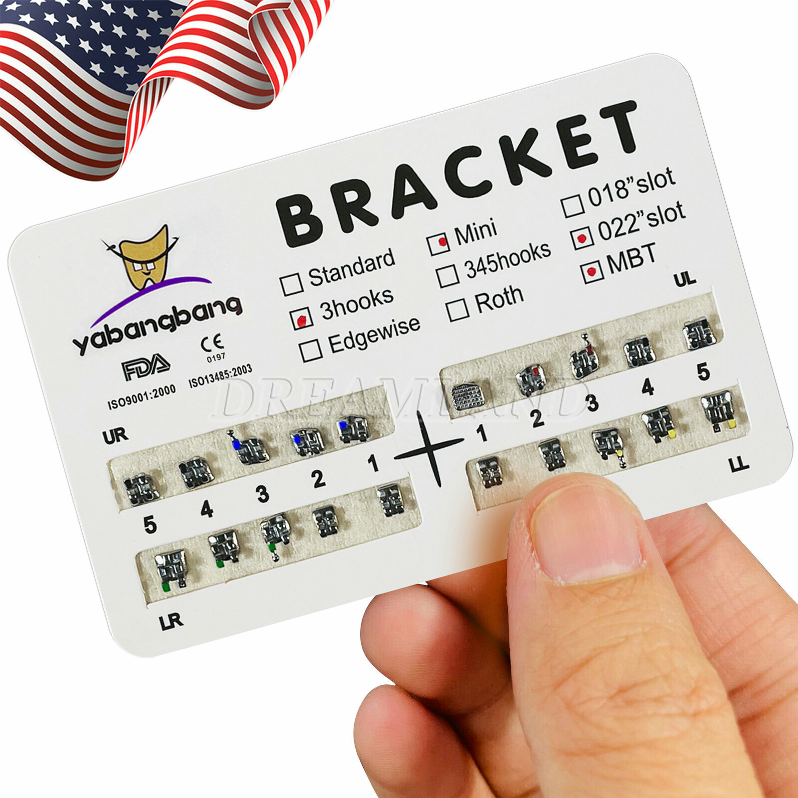 10 Packs Dental Orthodontics Metal Mini MBT 022 Slot 3 Hook Brackets Braces 4#