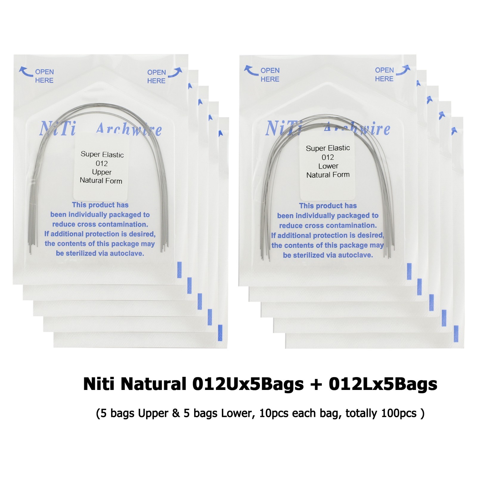Dental Orthodontic Niti Arch Wire Ovoid Natural Form Round Rectangular 016 16×22