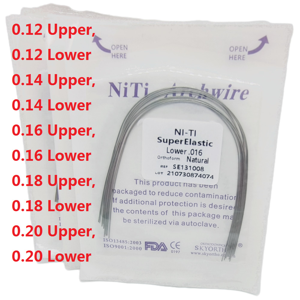 100Packs arcos de ortodoncia niti super elástico circular forma natural dental