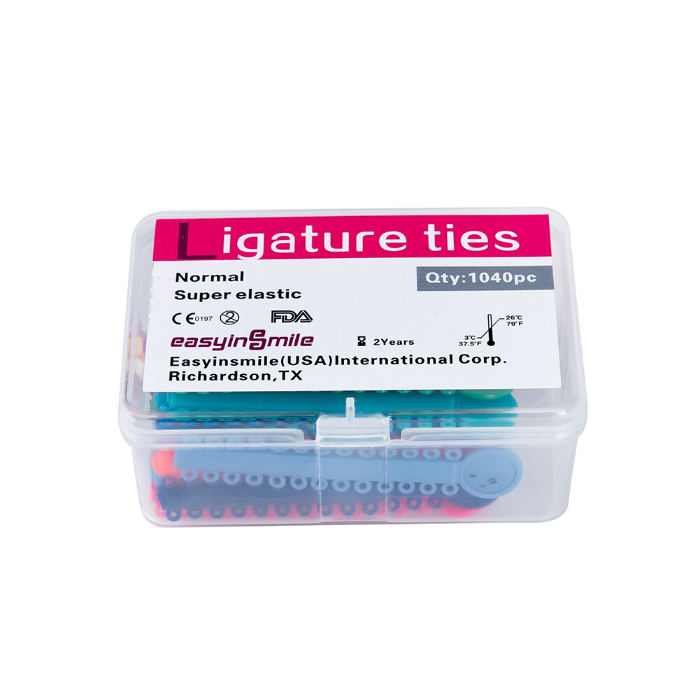 1040Pcs Dental Orthodontic Braces Ligature Ties Elastic Rubber Bands Mixed Color