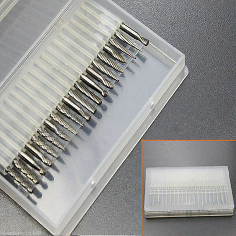 20 Pcs Dental Tungsten Carbide Cutter Rotary Burr Set Shank Reamer Milling Set