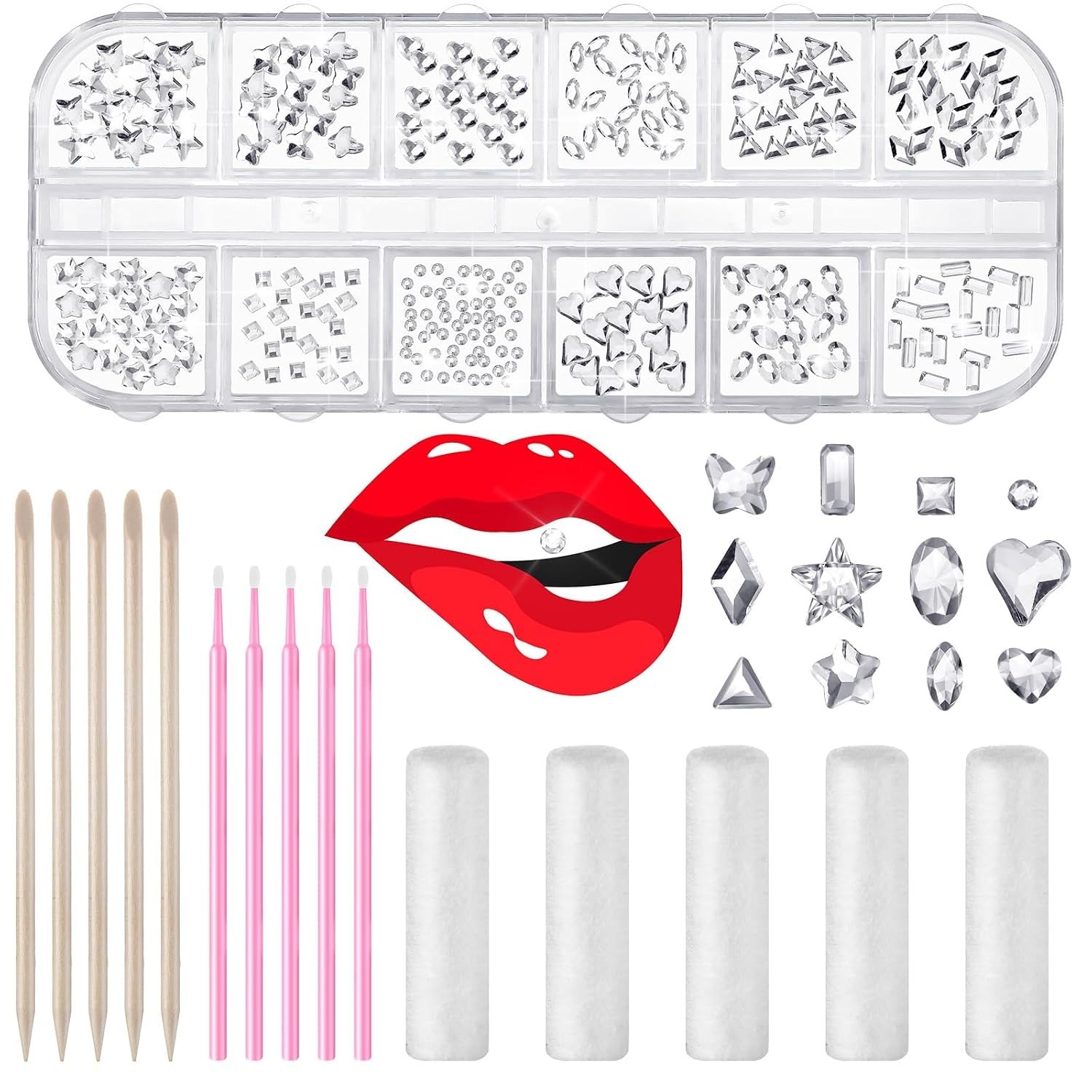 480 Pcs Tooth Gems Kit for Teeth DIY Crystals Jewelry Teeth Gems Kit Fashionable