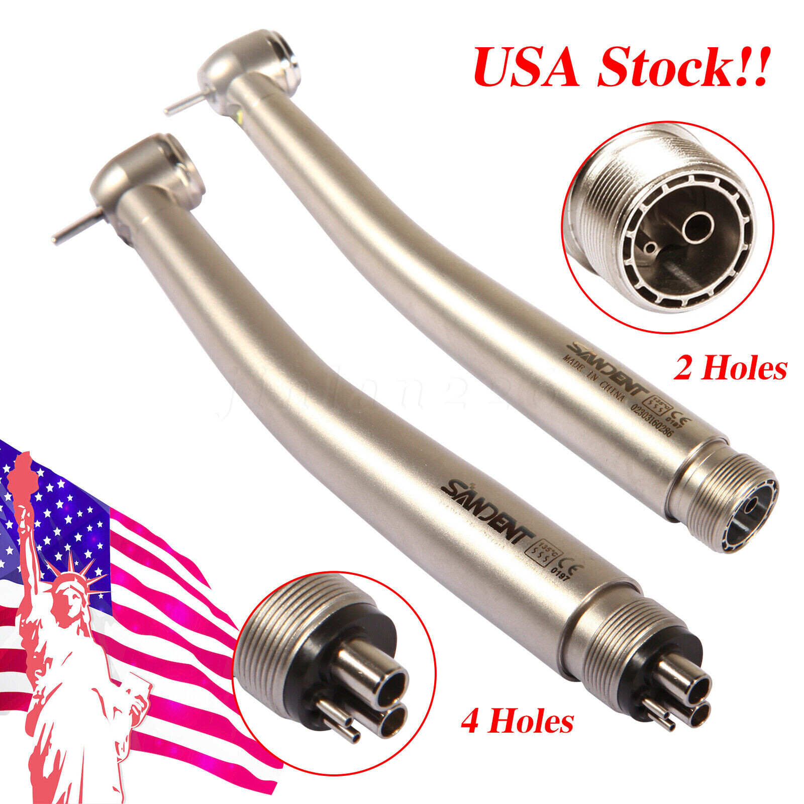 E-generator Dental LED Fiber Optic High Speed Handpiece 2/4hole Drill hand piece