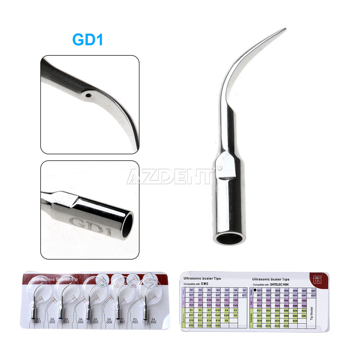 19 Type Dental Ultrasonic Scaler Scaling Endo Perio Tips Fit for NSK SATELEC DTE