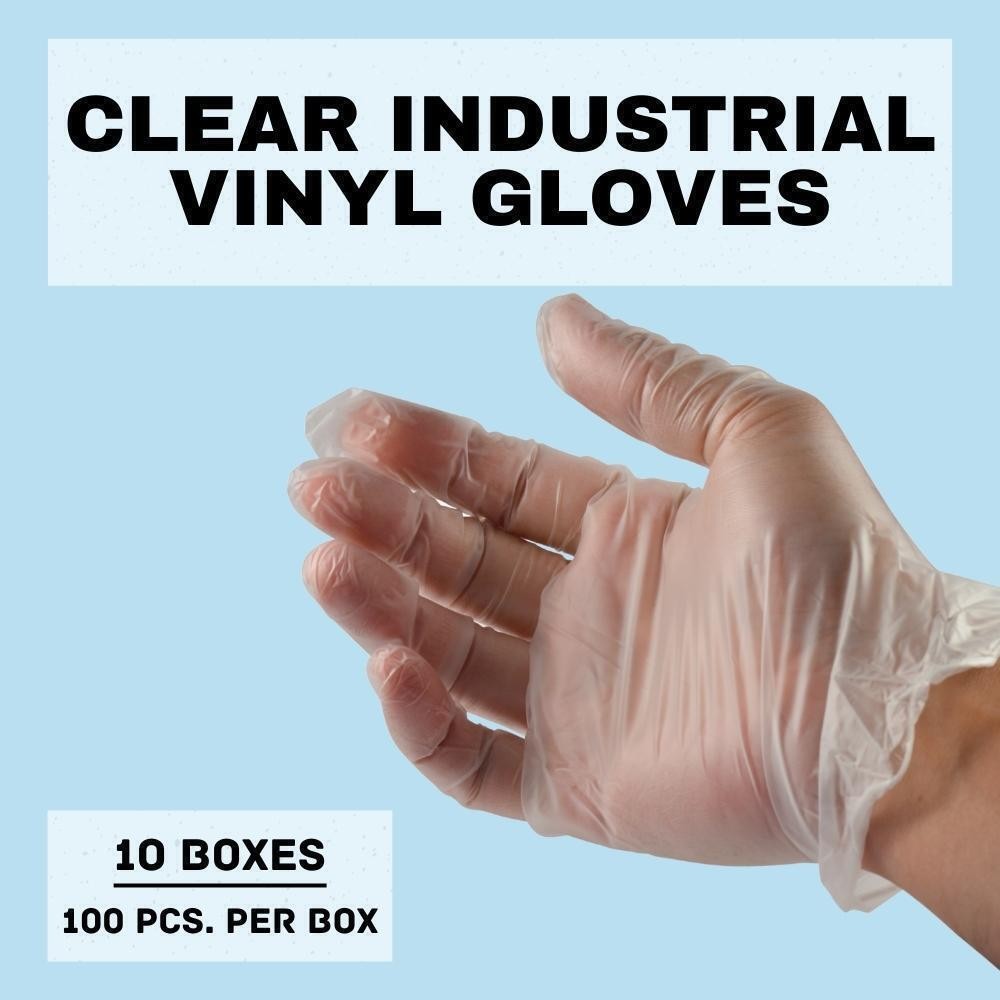 Vinyl Non Latex,Disposable Powder-Free Clear Gloves,5 MIL, Medium, 1000 Qty