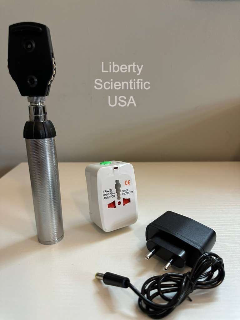 Direct Ophthalmoscope 3.5V LED Diagnostic Set w/ Charger & Case Liberty USA